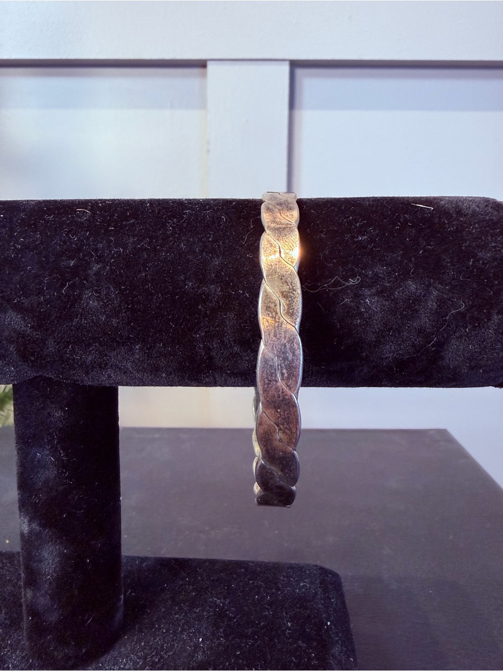 Vintage Mexican silver plated bangle bracelet Twisted Bangle Bracelet